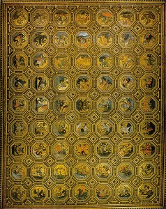 Soffitto dei Semidei, anno 1490, olio su carta su legno, Palazzo dei Penitenzieri, Roma.